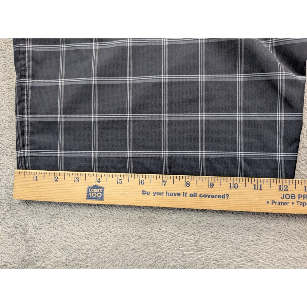 Nike Golf Mens Black Grey Plaid Performance Shorts Size 38 Stretch Checkered - Picture 8 of 13